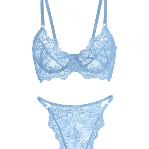 Blue Lace Lingerie Set 3