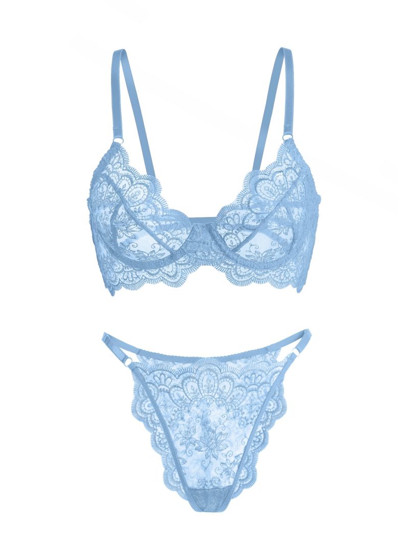 Blue Lace Lingerie Set 3