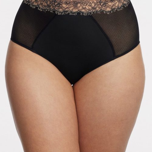 Entice 378240 HighWaistBrief Black Nylon 1