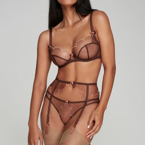 LornaSheerLingerieSetChestnut