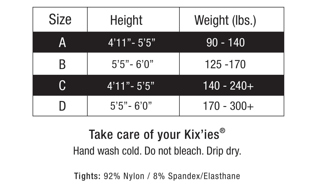 Tights Size Chart 1