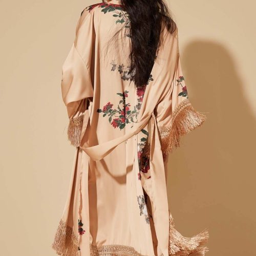 tassels champagne kimono robevintage robe silk kimono satin kimono floral kimono lounge dressing gown womens dressing gown ladies robe vintage robes satin robe 998392